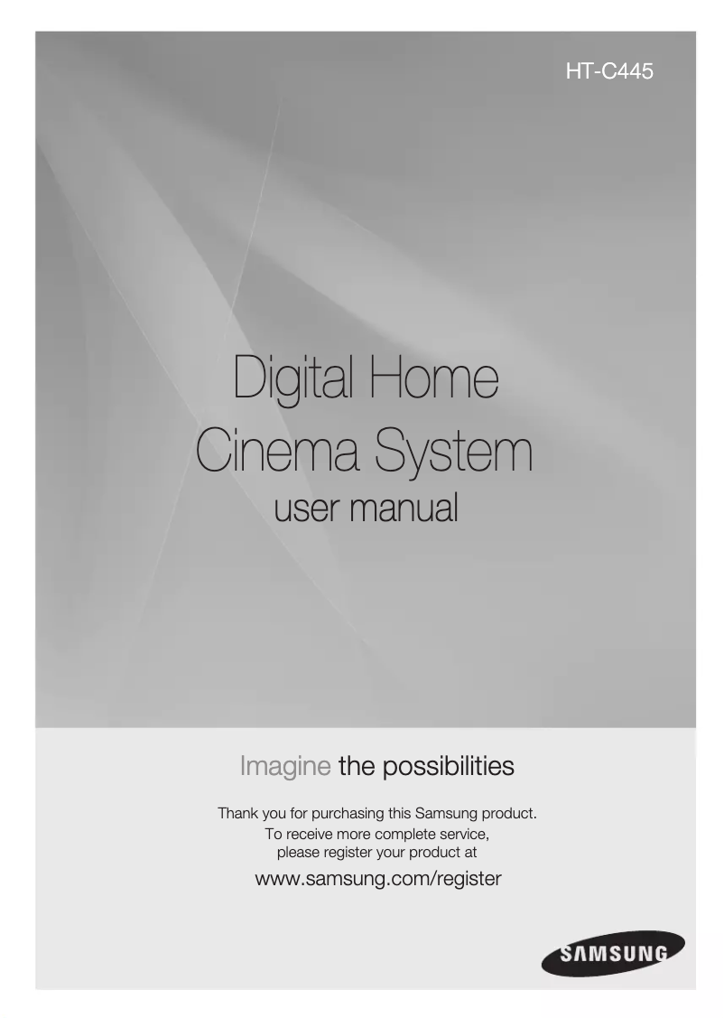 Page 1 de la notice Manuel utilisateur Samsung HT-C445