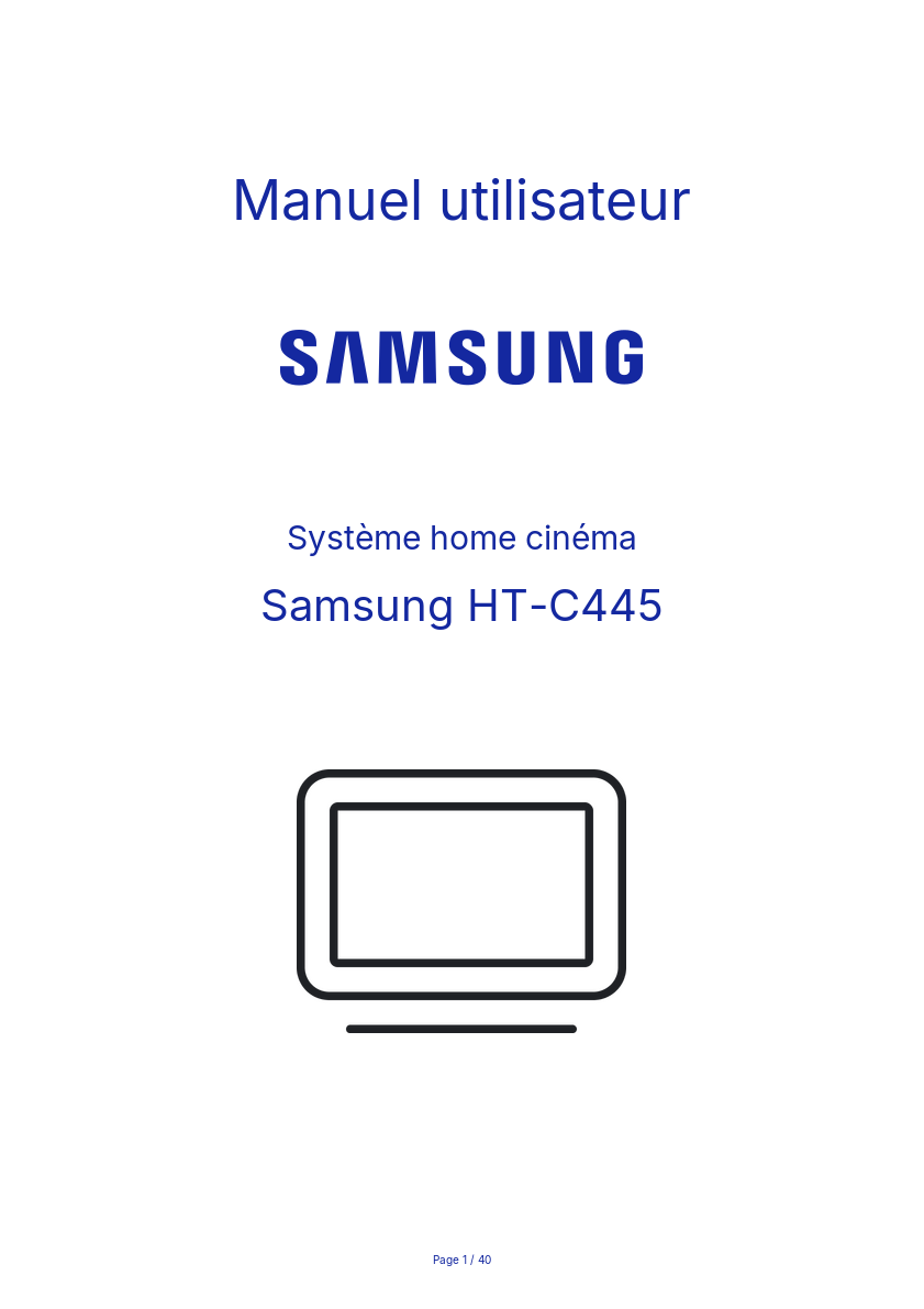 Image de la première page du manuel de l'appareil HT-C445