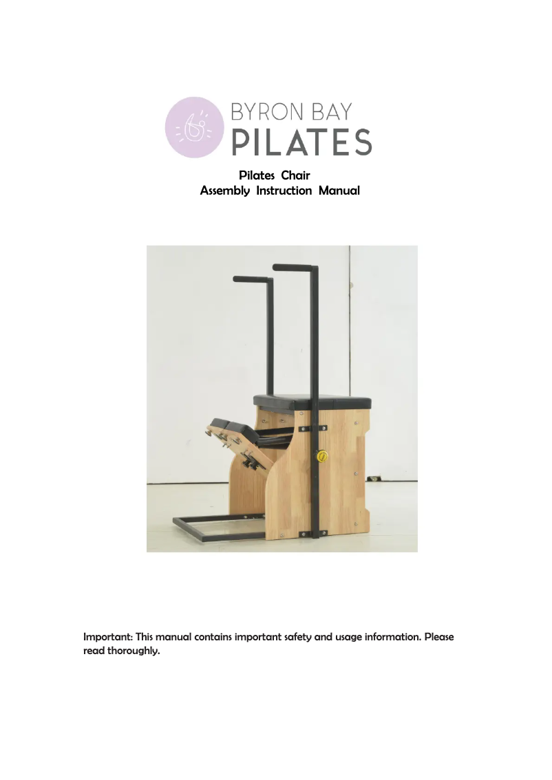 Page 1 de la notice Manuel utilisateur Byron Bay Pilates Chair