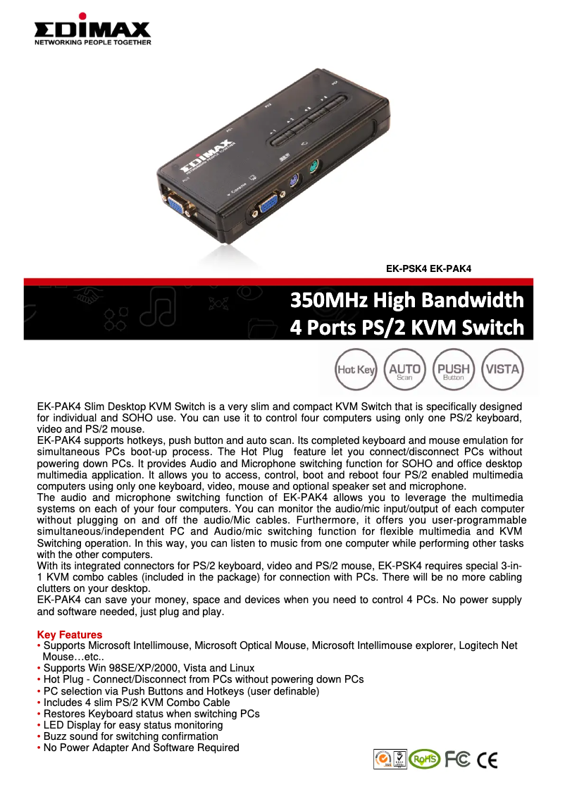 Image de la première page du manuel de l'appareil EK-PAK4