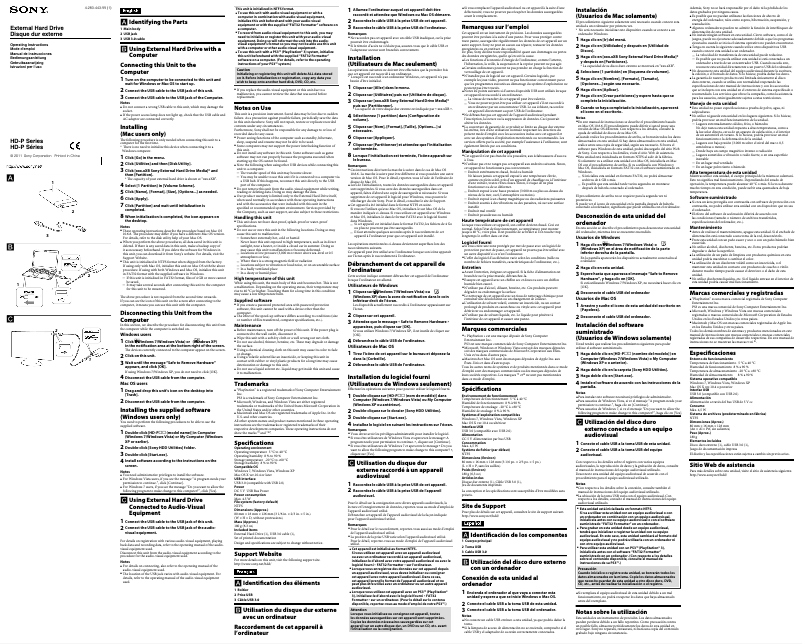 Imagen de la primera página del manual del dispositivo HD-PG5