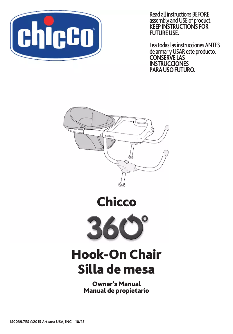 Page 1 de la notice Manuel utilisateur Chicco 360 Hook-On