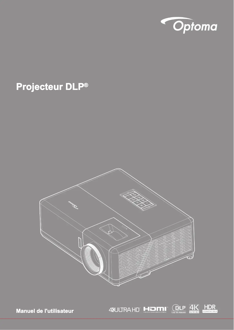 Page 1 de la notice Manuel utilisateur Optoma ZK400