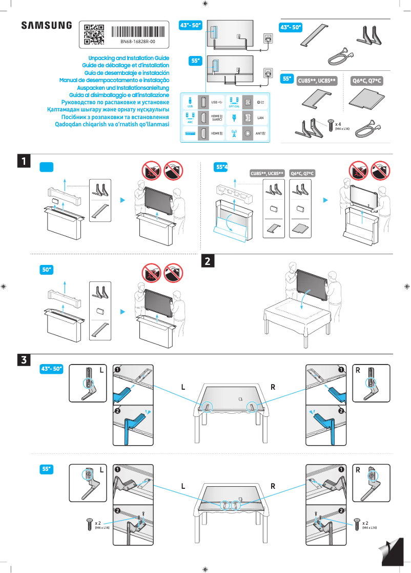 Page 1 de la notice Manuel utilisateur Samsung UA55CU8500U