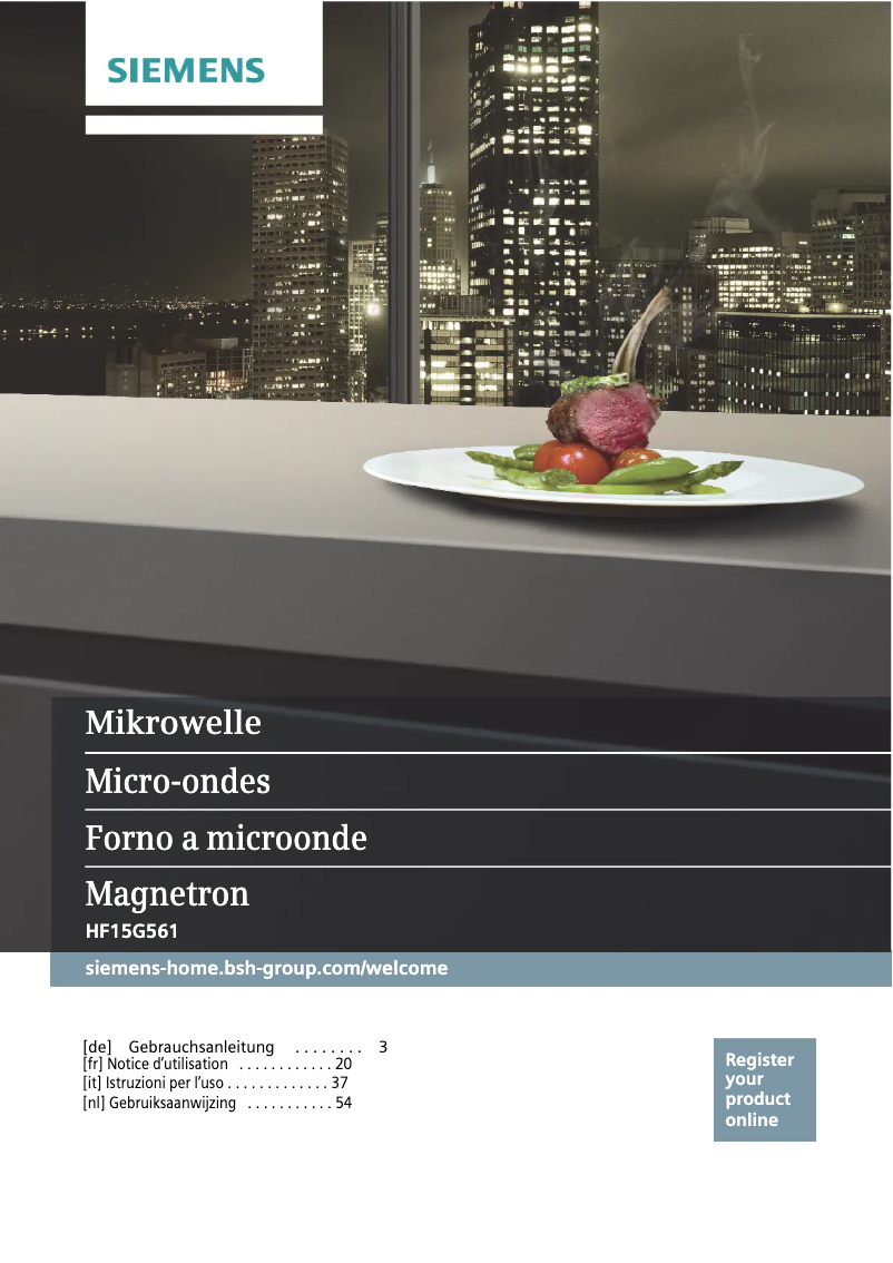 Page n°1 - Manuel utilisateur Siemens HF15G561