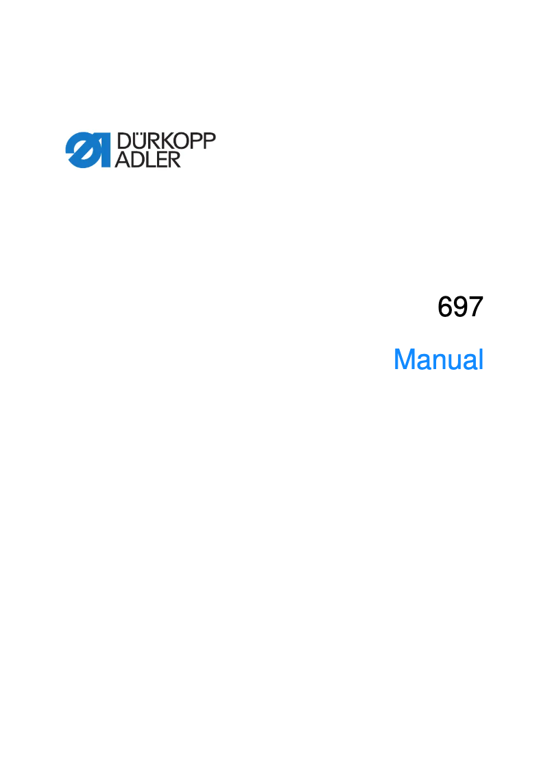 Page n°1 - Manuel utilisateur Dürkopp Adler 697
