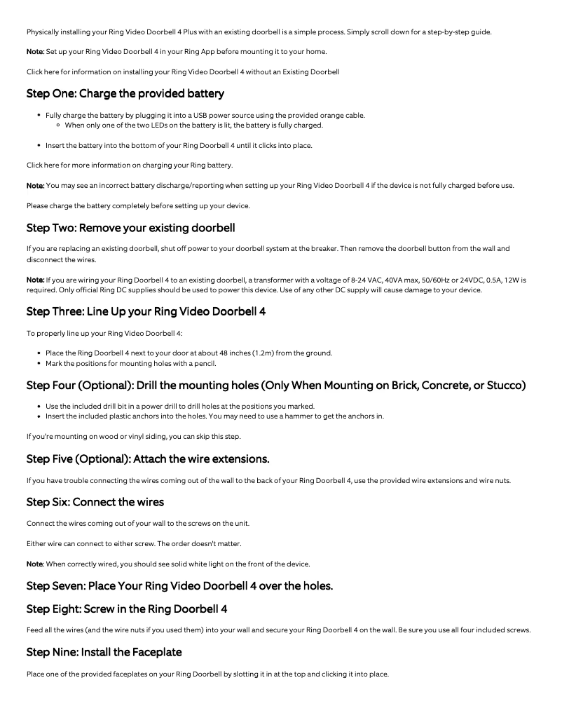 Image de la première page du manuel de l'appareil Video Doorbell 4