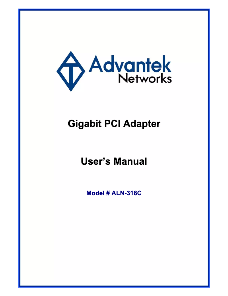 Page 1 de la notice Manuel utilisateur Advantek Networks ALN-318C
