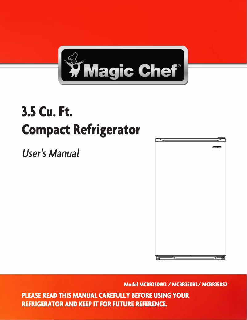Page 1 de la notice Manuel utilisateur Magic Chef MCBR350W2