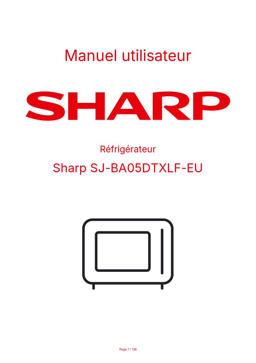 Page n°1 - Manuel utilisateur Sharp SJ-BA05DTXLF-EU
