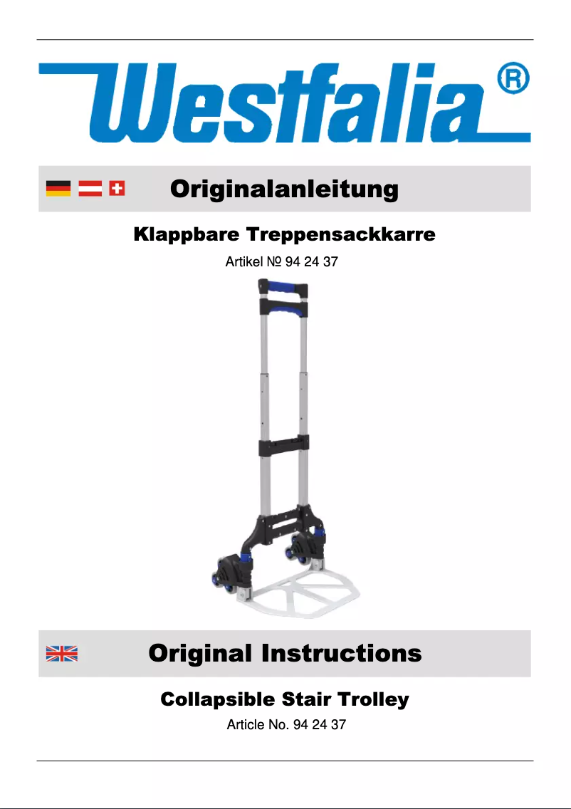 Page n°1 - Manuel utilisateur Westfalia 942437