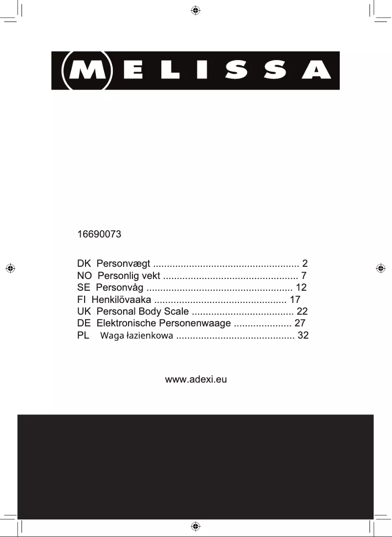 Page n°1 - Manuel utilisateur Melissa 16690073