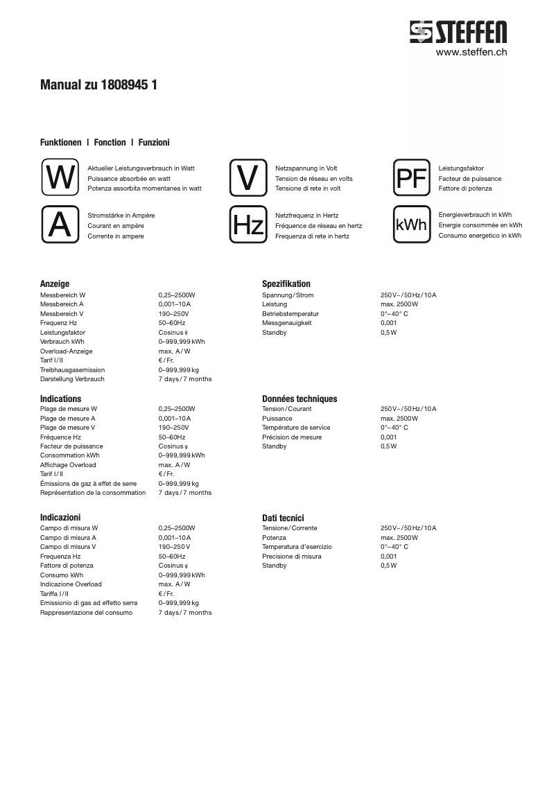 Page n°1 - Manuel utilisateur Steffen 1808945 1