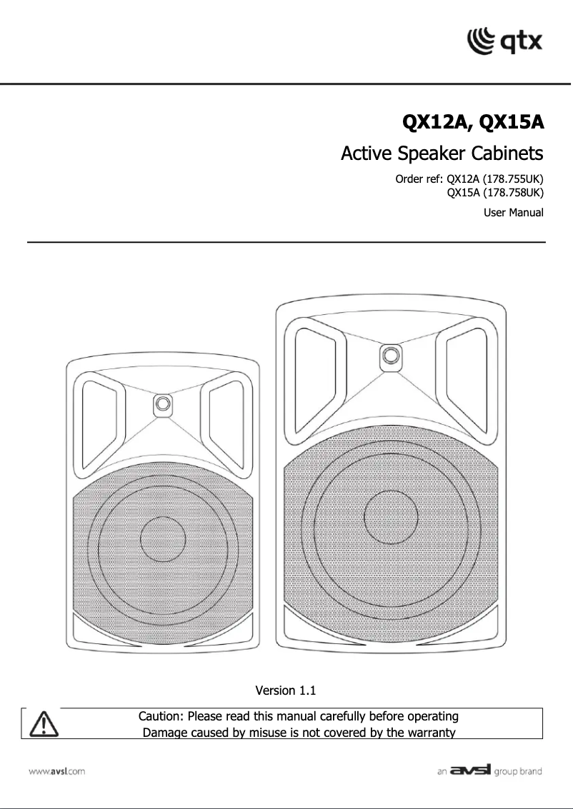 Page 1 de la notice Manuel utilisateur Qtx QX15A
