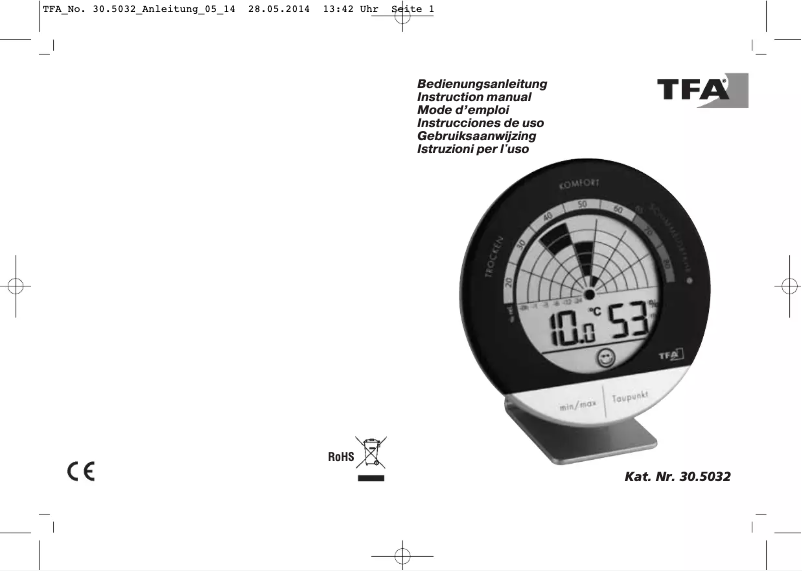 Page 1 de la notice Manuel utilisateur TFA 30.5032