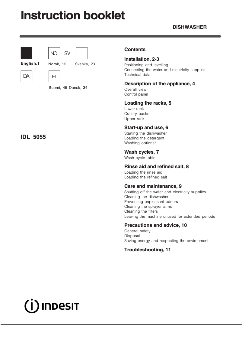 Page n°1 - Manuel utilisateur Indesit IDL 5055 SK.2