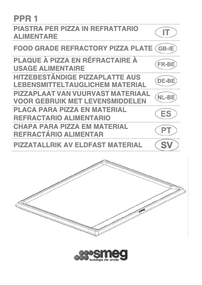 Page n°1 - Manuel utilisateur Smeg PPR1