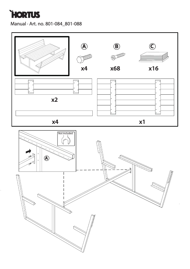 Page 1 de la notice Manuel utilisateur Hortus 801-088