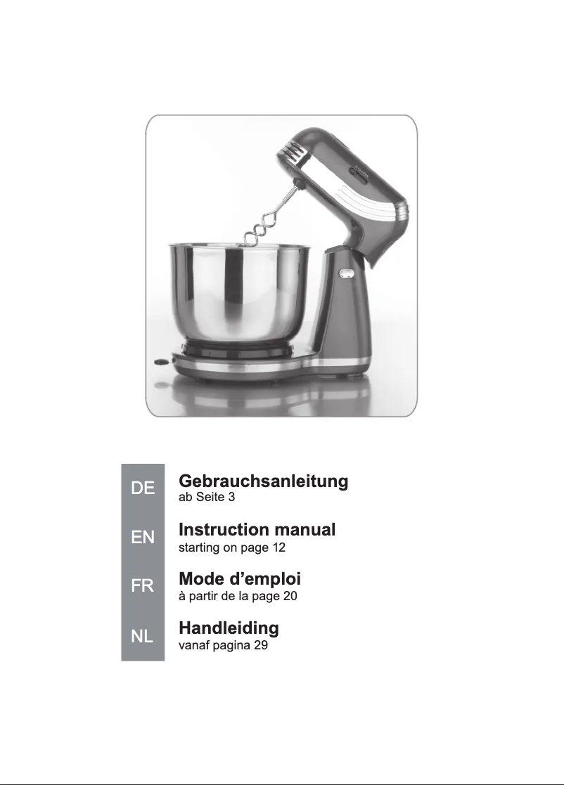 Page 1 de la notice Manuel utilisateur Gourmetmaxx 04821