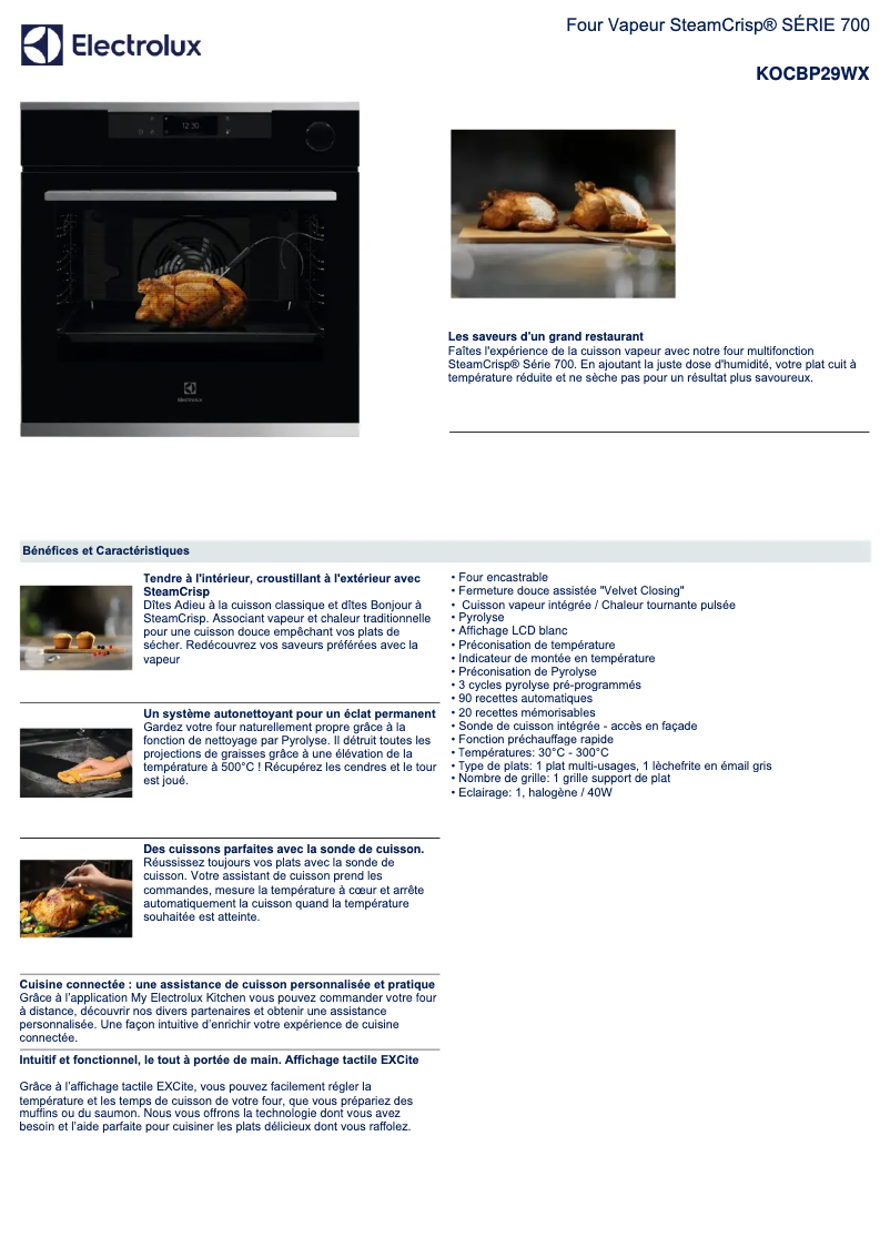 Image de la première page du manuel de l'appareil KOCBP29WX