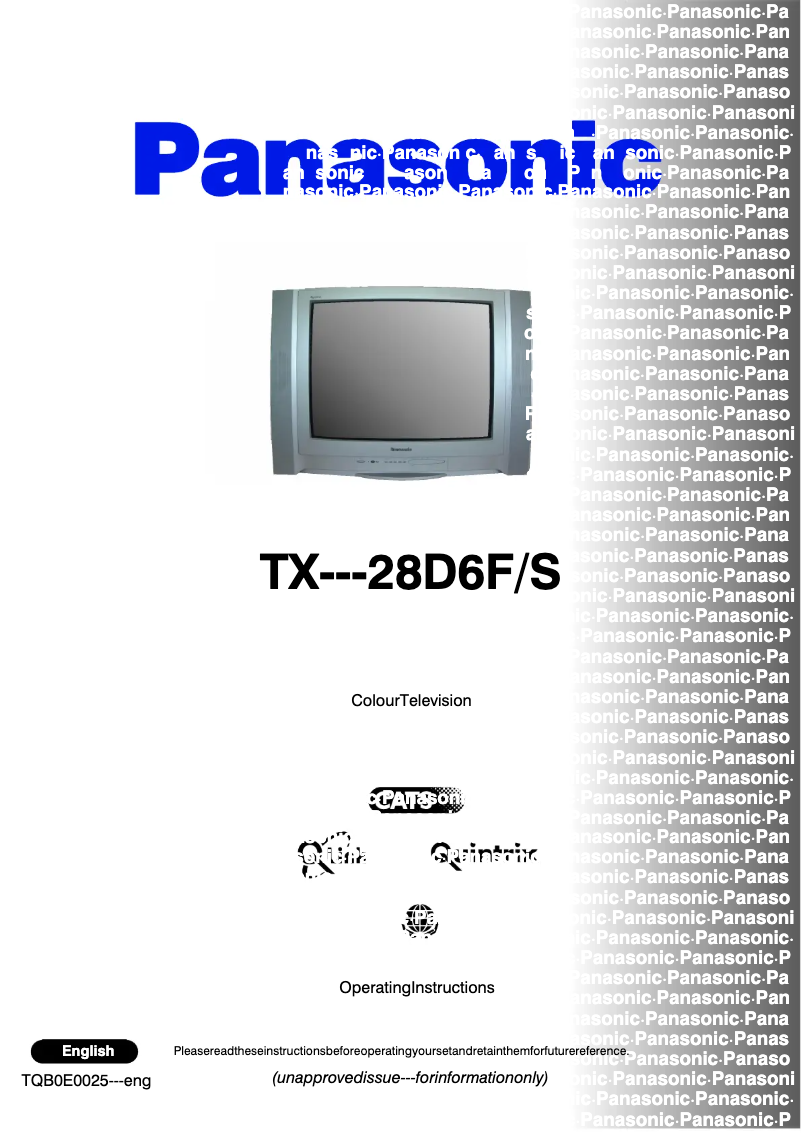 Page 1 de la notice Manuel utilisateur Panasonic TX-28D6FS