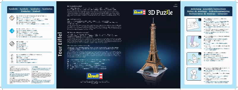 Page 1 de la notice Manuel utilisateur Revell 3D Puzzle Tour Eiffel
