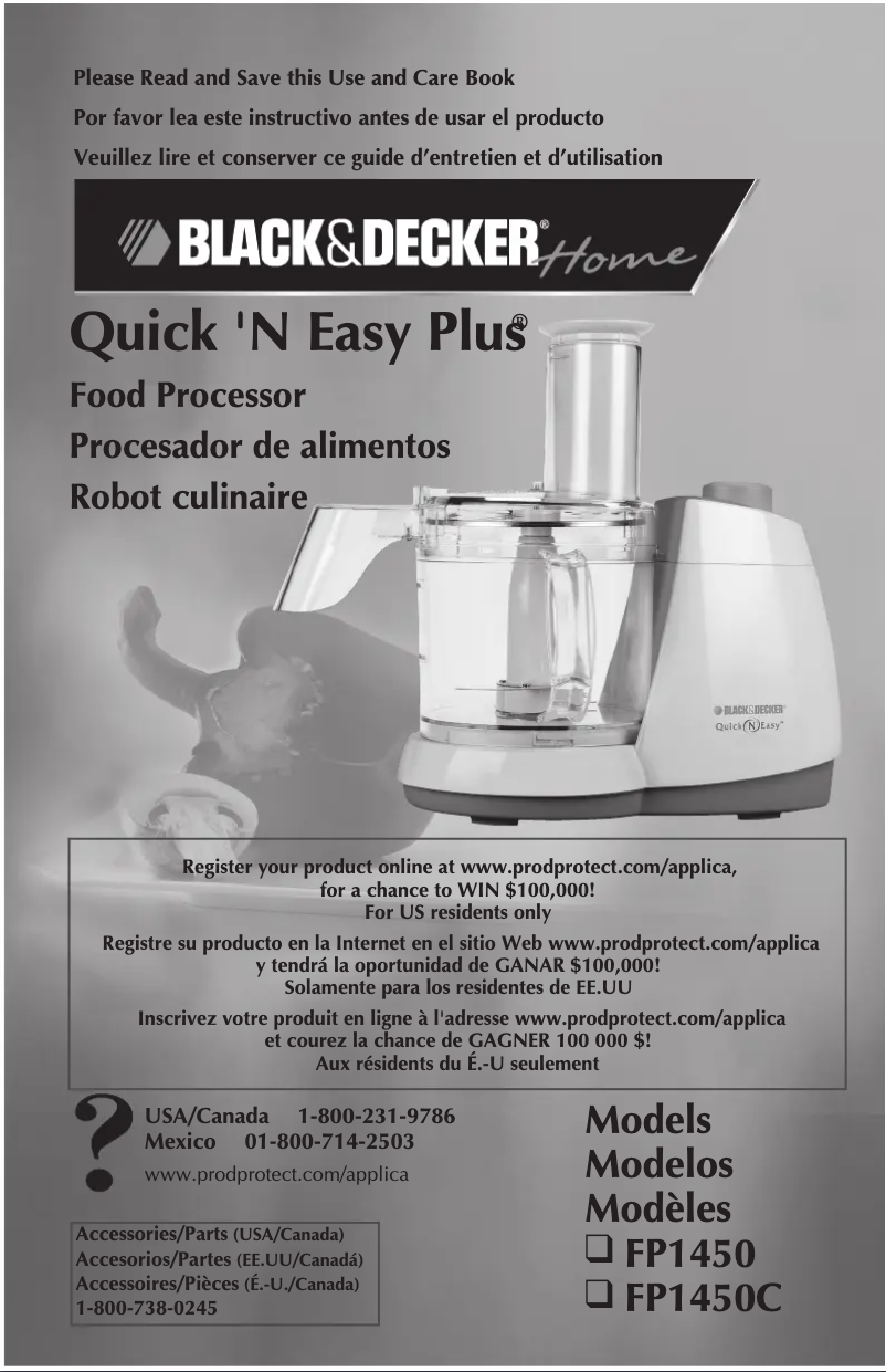 Page 1 de la notice Manuel utilisateur Black & Decker FP1450C