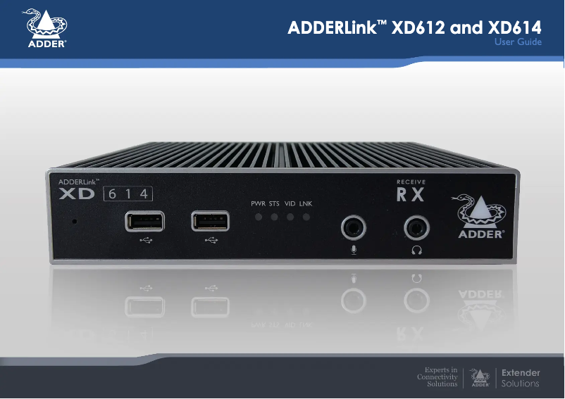 Page 1 de la notice Manuel utilisateur Adder ADDERLink XD612R