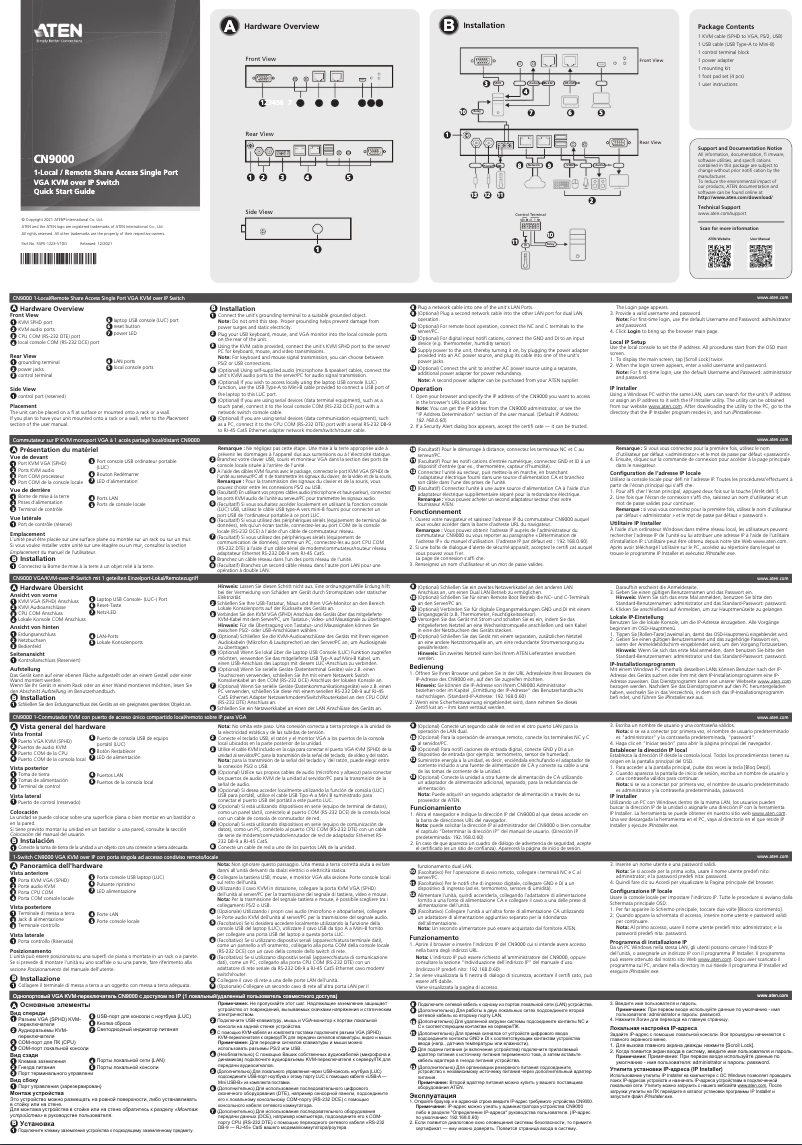 Page n°1 - Manuel utilisateur ATen CN9000