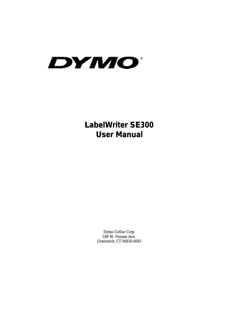 Page 1 de la notice Manuel utilisateur Dymo LabelWriter SE300
