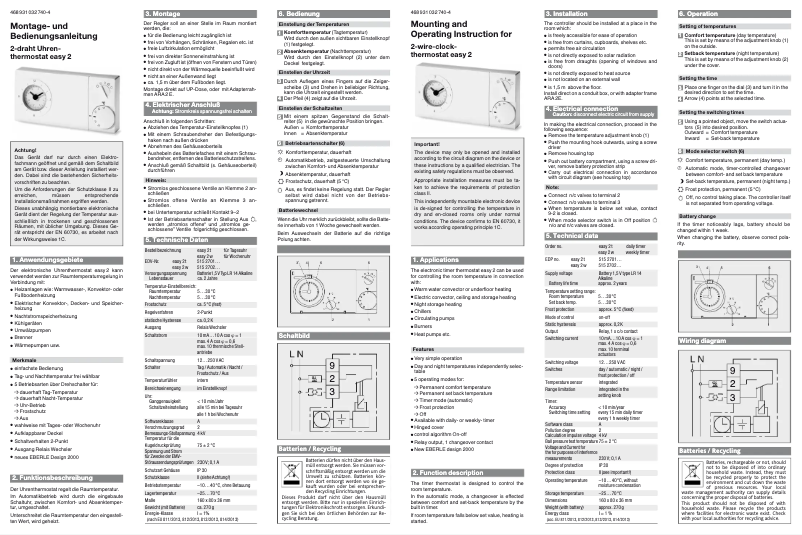 Image de la première page du manuel de l'appareil Easy 2W