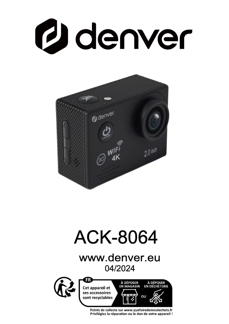 Page 1 de la notice Manuel utilisateur Denver ACK-8064