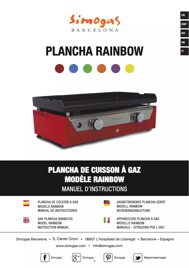 Image de la première page du manuel de l'appareil Rainbow