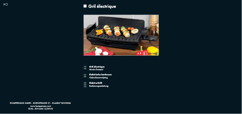 Page 1 de la notice Manuel utilisateur SilverCrest KH 1602