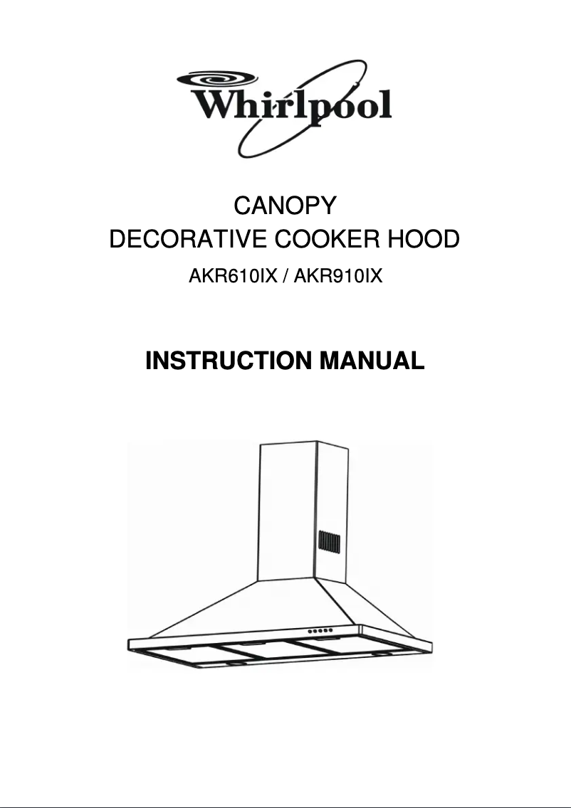 Page 1 de la notice Manuel utilisateur Whirlpool AKR 610 IX