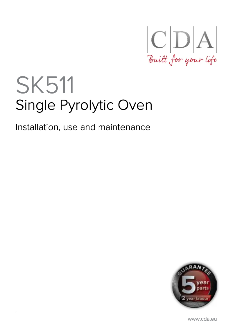 Page n°1 - Manuel utilisateur CDA SK511BL
