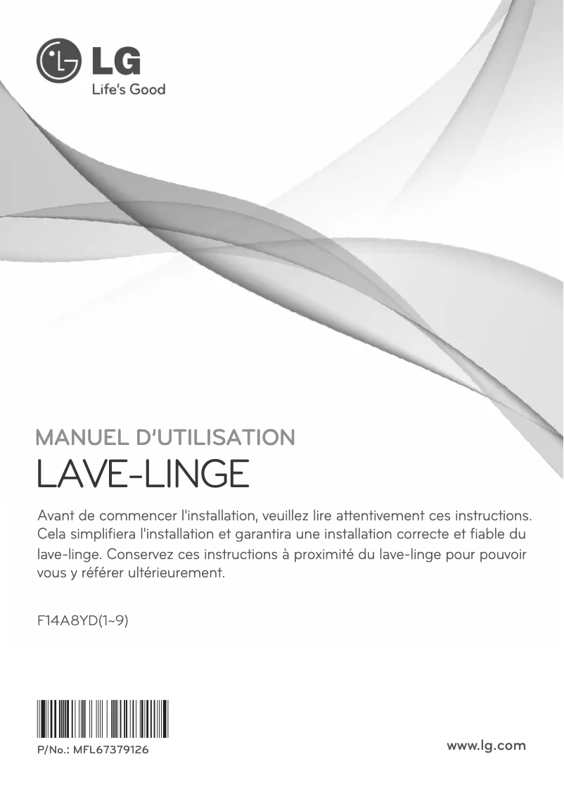 Page 1 de la notice Manuel utilisateur LG F14A8YD