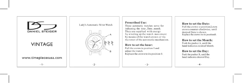 Page n°1 - Manuel utilisateur Daniel Steiger Vintage
