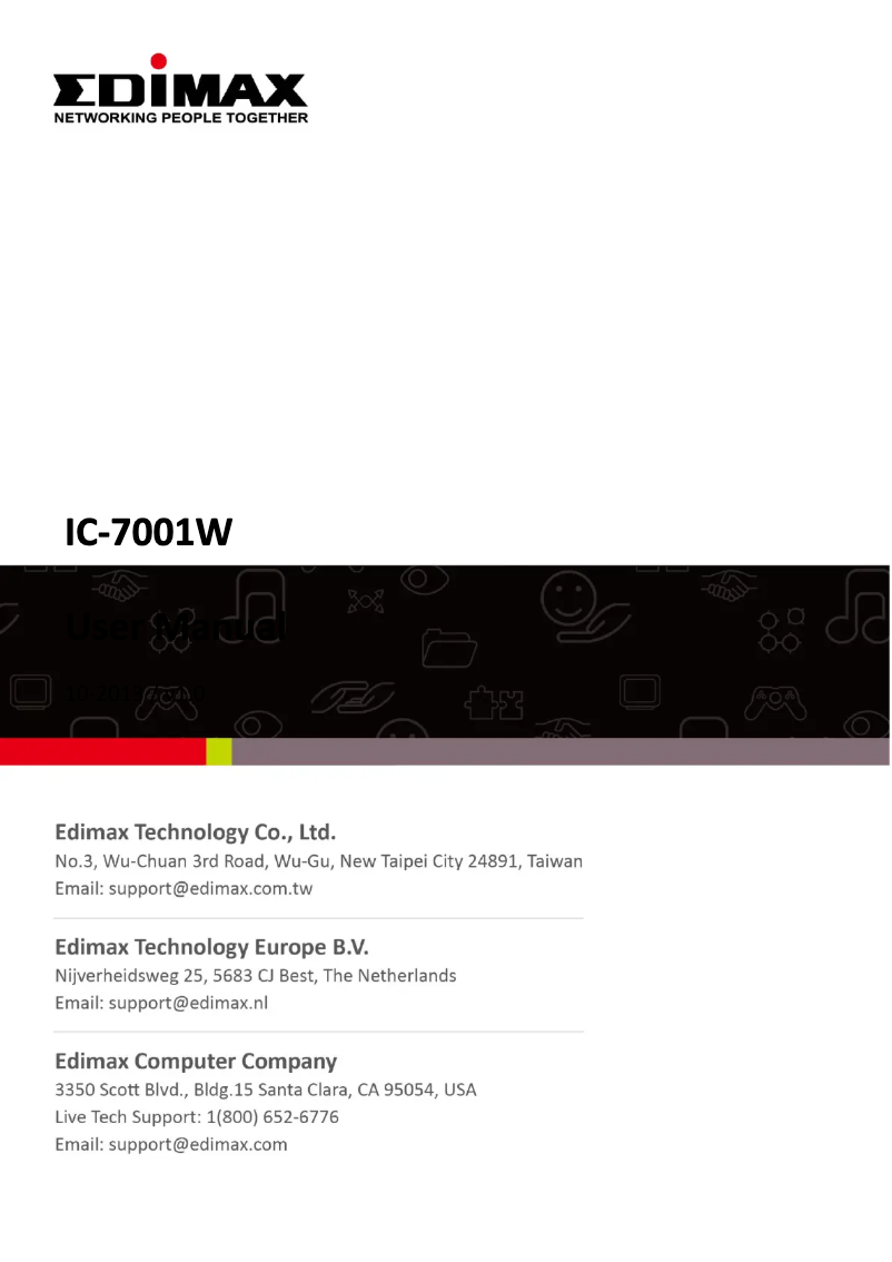 Page 1 de la notice Manuel utilisateur Edimax IC-7001W