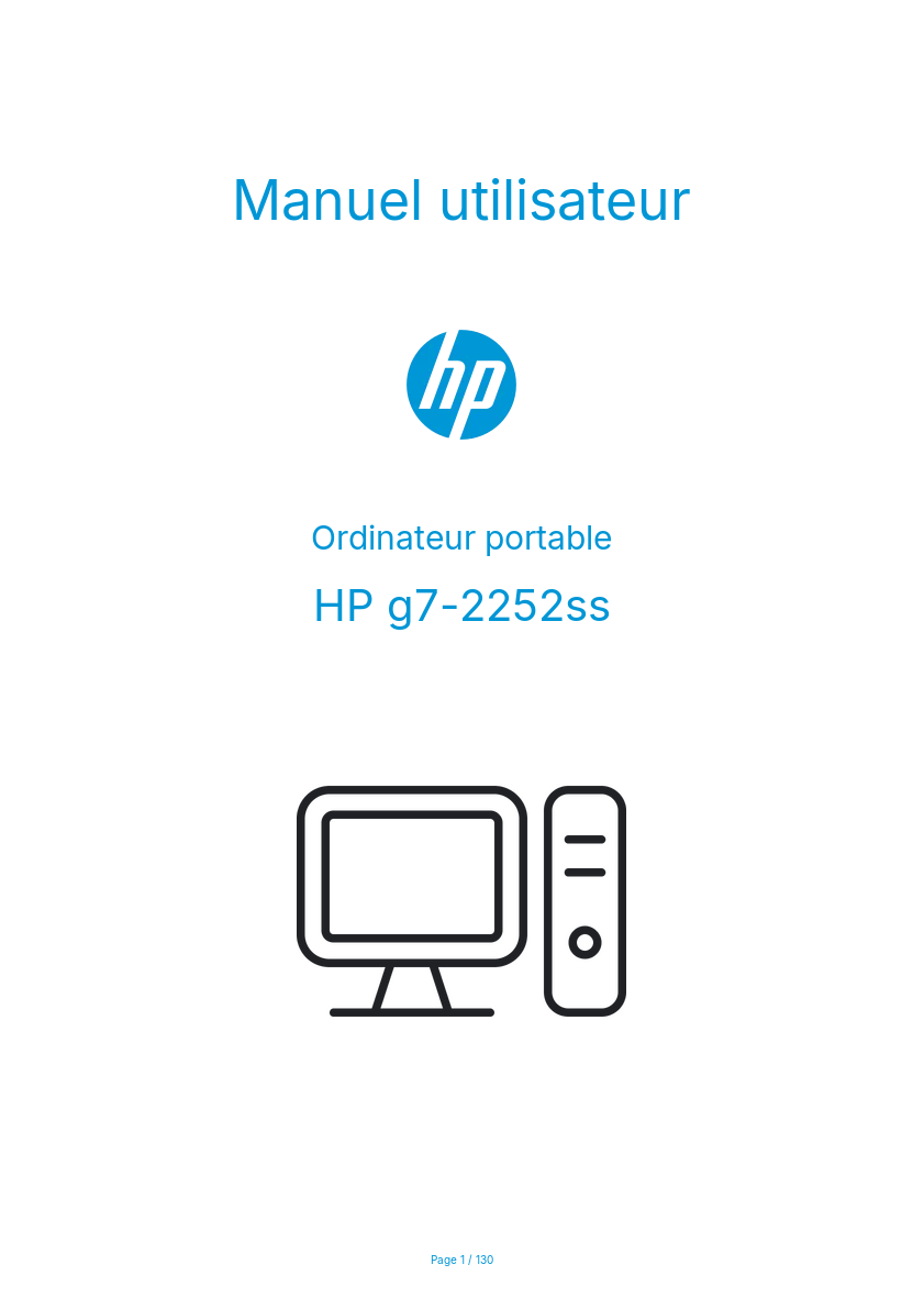Page n°1 - Manuel utilisateur HP g7-2252ss