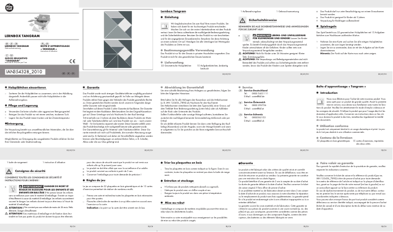 Page 1 de la notice Manuel utilisateur Playtive HG06910