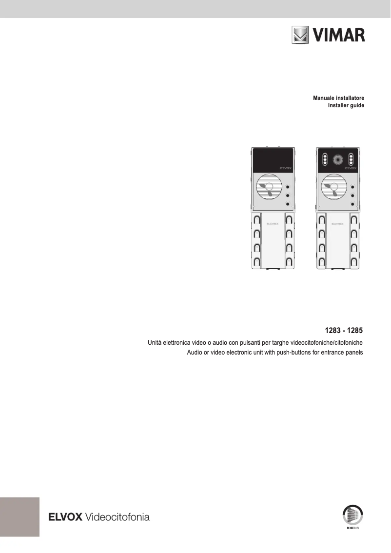 Page 1 de la notice Manuel utilisateur Vimar ELVOX 1283