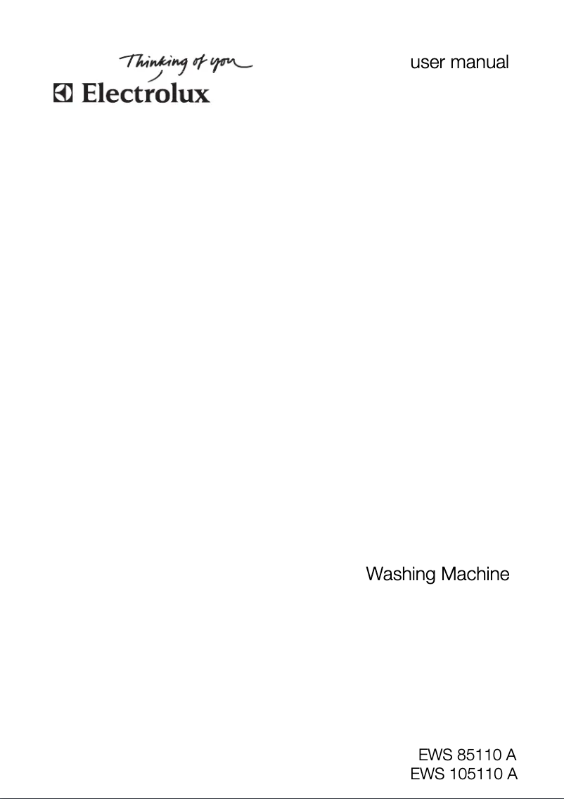 Page n°1 - Manuel utilisateur Electrolux EWS 1051
