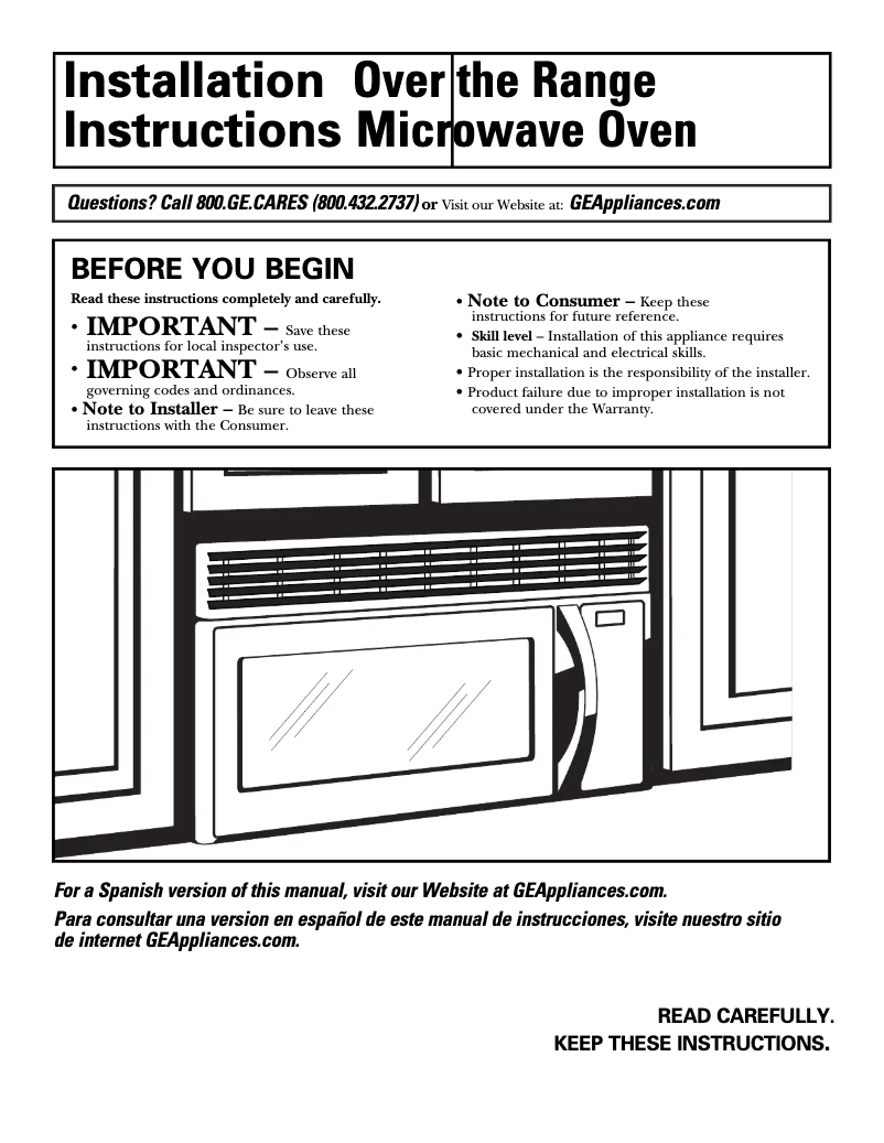 Page 1 de la notice Guide d'installation Hotpoint RVM1425WA