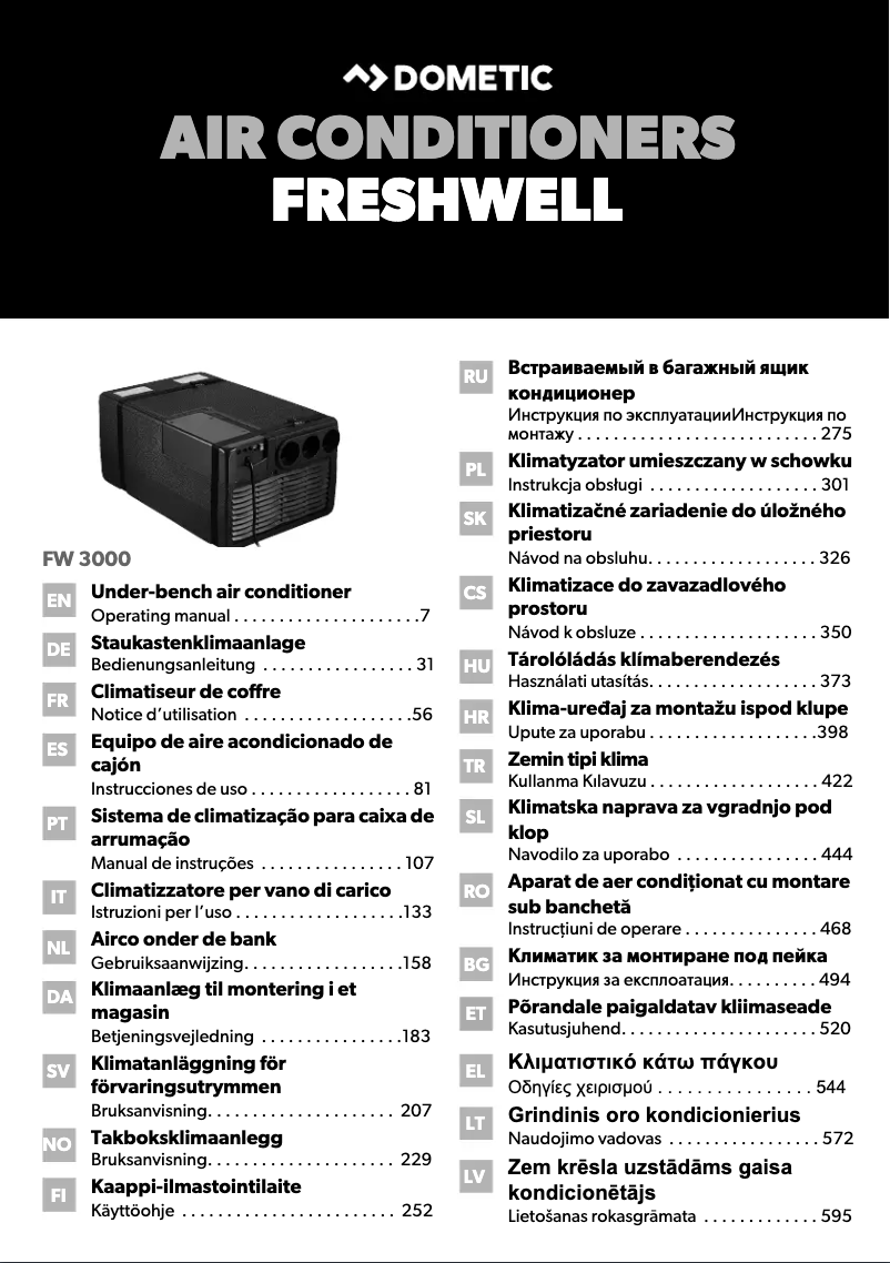Page 1 de la notice Manuel utilisateur Dometic FreshWell 3000