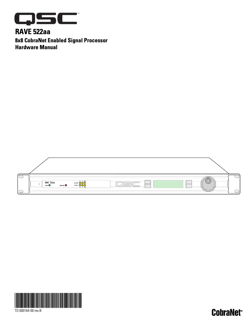 Page 1 de la notice Manuel utilisateur QSC RAVE 522aa