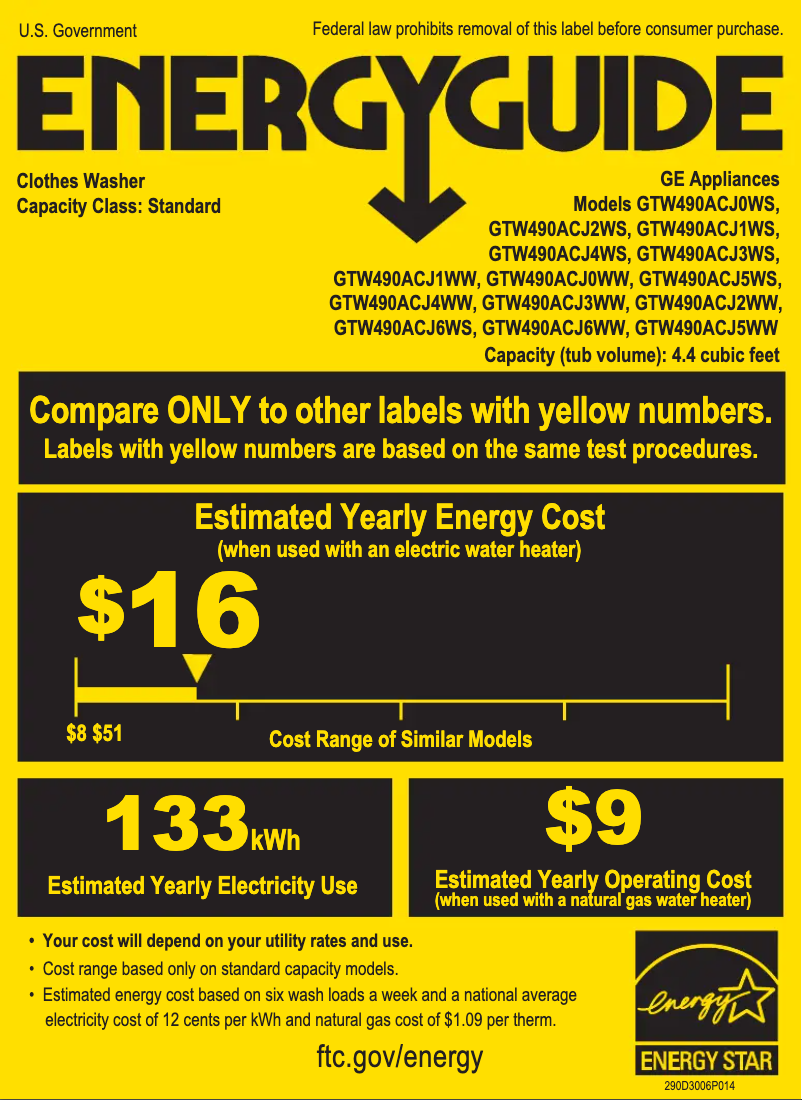 Image de la première page du manuel de l'appareil GTW490ACJWS