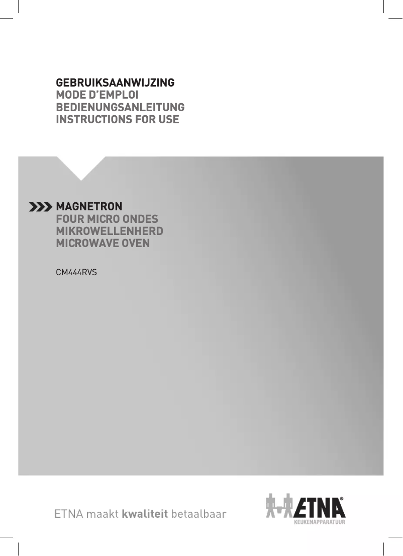 Page 1 de la notice Manuel utilisateur Etna CM444RVS