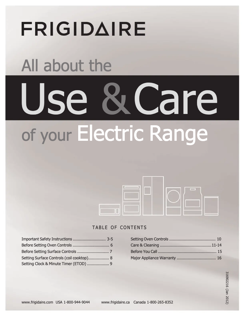 Page 1 de la notice Manuel utilisateur Frigidaire FFEF3000MW