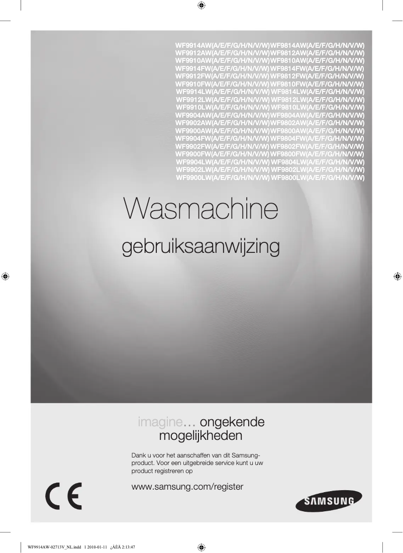 Page n°1 - Manuel utilisateur Samsung WF9804AW